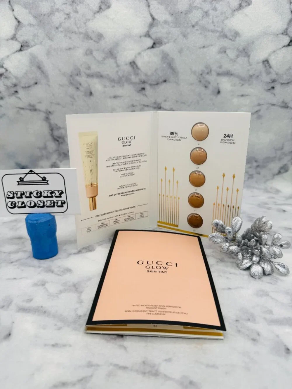 Gucci Beauty Gift Set-5XGlow Tinted Moisturizer Skin Perfector,5 Shades,2pc-NEW